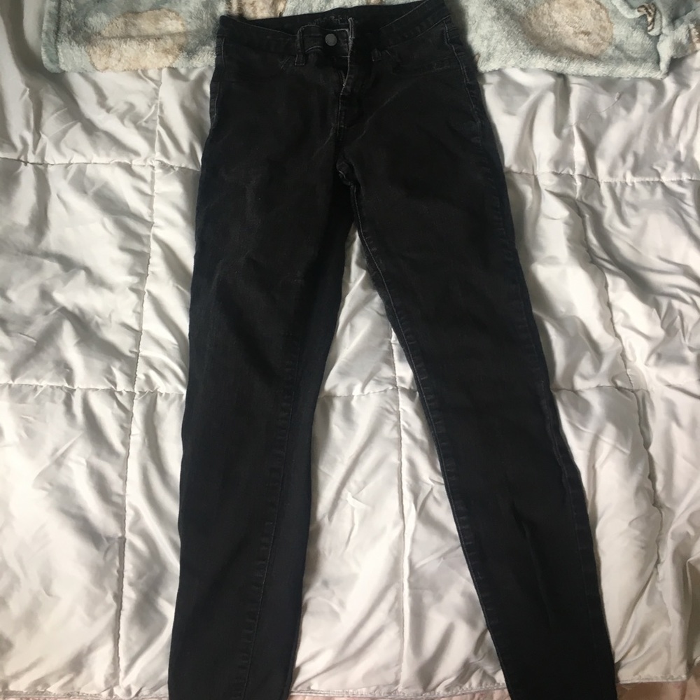 Black high-rise skinny jeans